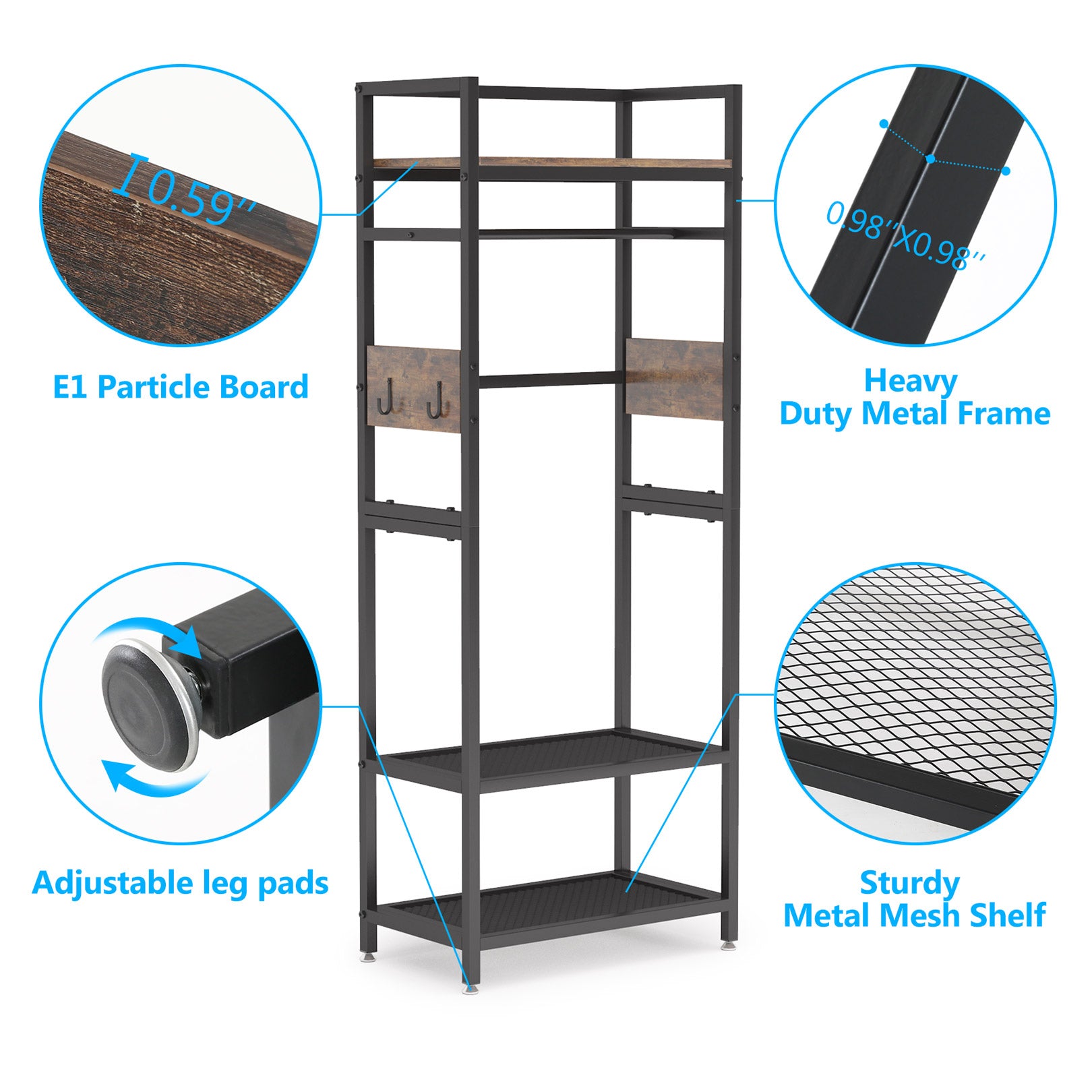 Garment Rack with Shelf and Hanging Rod